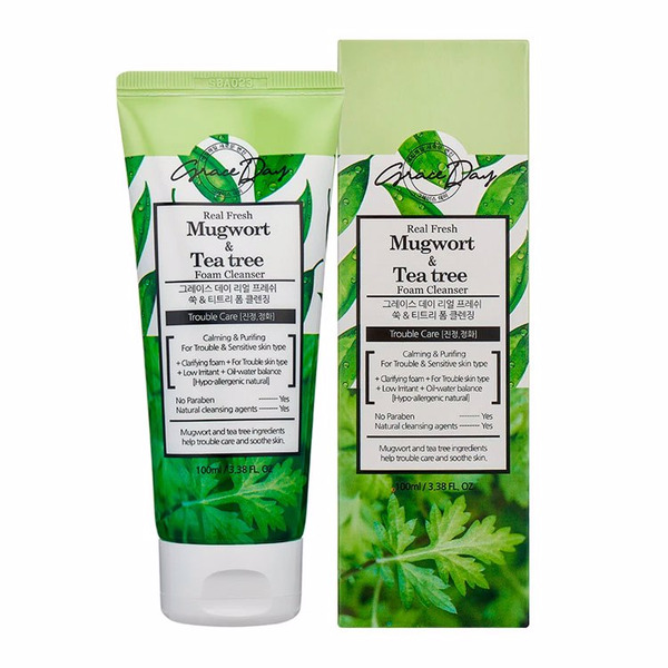 Grace Day Пенка с экстрактом полыни и чайного дерева Real Fresh Mugwort & Tea Tree Foam  Cleanser 100 мл.