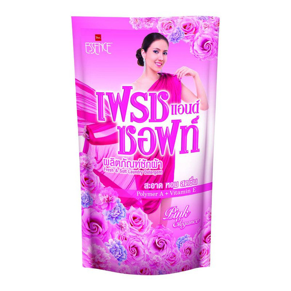 LION Гель для стирки Essence Fresh & Soft Liquid Detergent Pink Elegance, 450 мл (запаска)