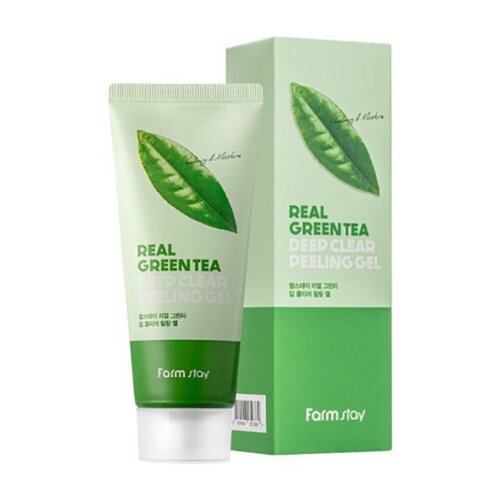 FarmStay гель-пилинг для лица с зеленым чаем Real Green Tea Deep Clear Peeling Gel