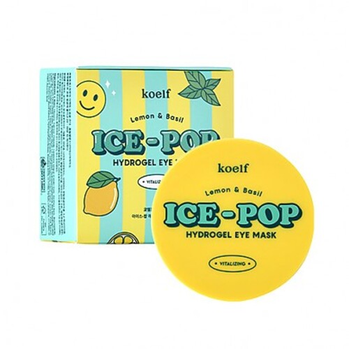 Koelf Патчи для глаз с лимоном и базиликом - Lemon&basil ice-pop hydro gel eye mask, 60шт