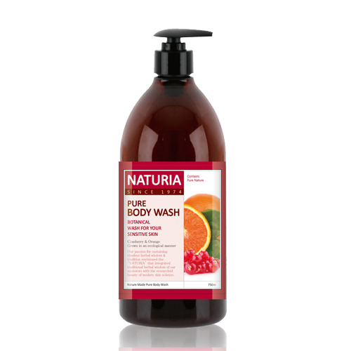 NATURIA Гель для душа КЛЮКВА/АПЕЛЬСИН PURE BODY WASH (Cranberry & Orange), 750 мл