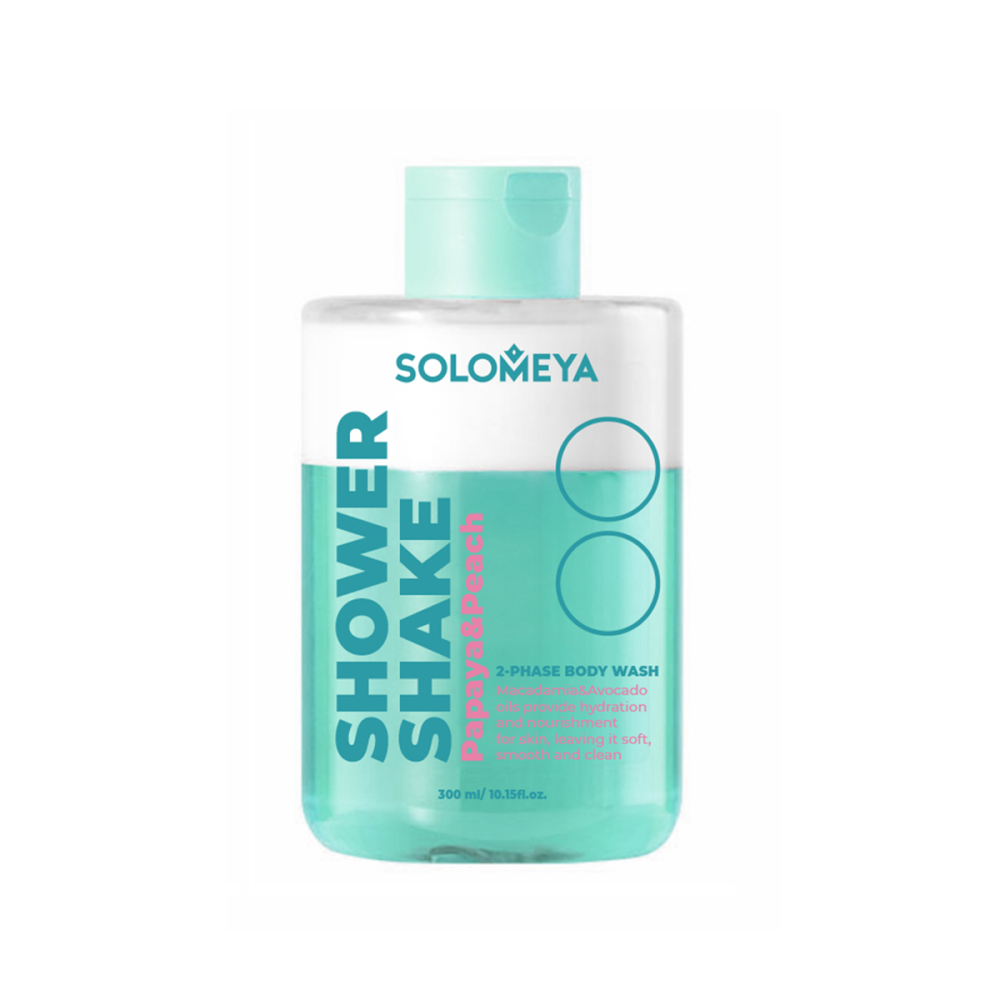 SOLOMEYA Гель-шейк для душа ПАПАЙЯ И ПЕРСИК Shower Shake Papaya&Peach, 300 мл