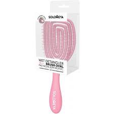 SOLOMEYA Расческа для сухих и влажных волос АРОМАТ КЛУБНИКИ Solomeya Wet Detangler Brush Oval Strawberry MZ0011