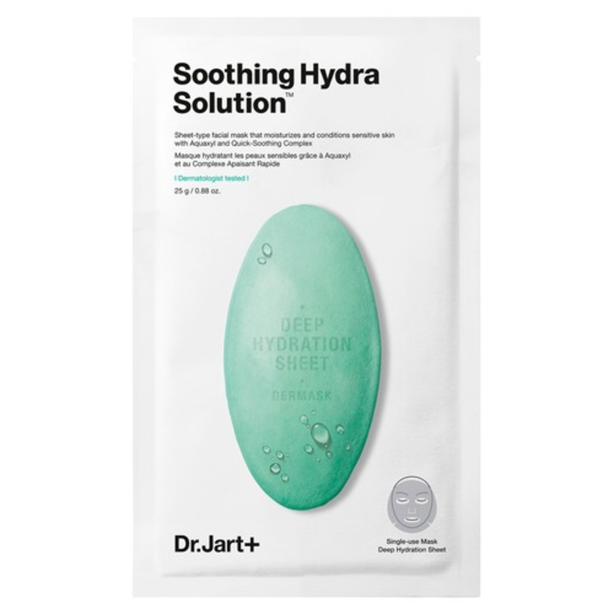 DR JART+  Маска тканевая успокаивающая с алоэ вера Soothing Hydra Solution (25мл)