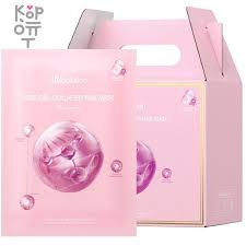 JMSolution Маска тканевая c витамином С, Экстрактом граната и дамасской розы Pure Fish Collagen Pink Mask