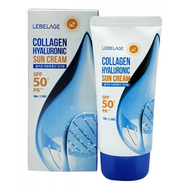 LEBELAGE Солнцезащитный крем с коллагеном и гиалуроновой кислотой Collagen Hyaluronic Sun Cream SPF50+ PA+++