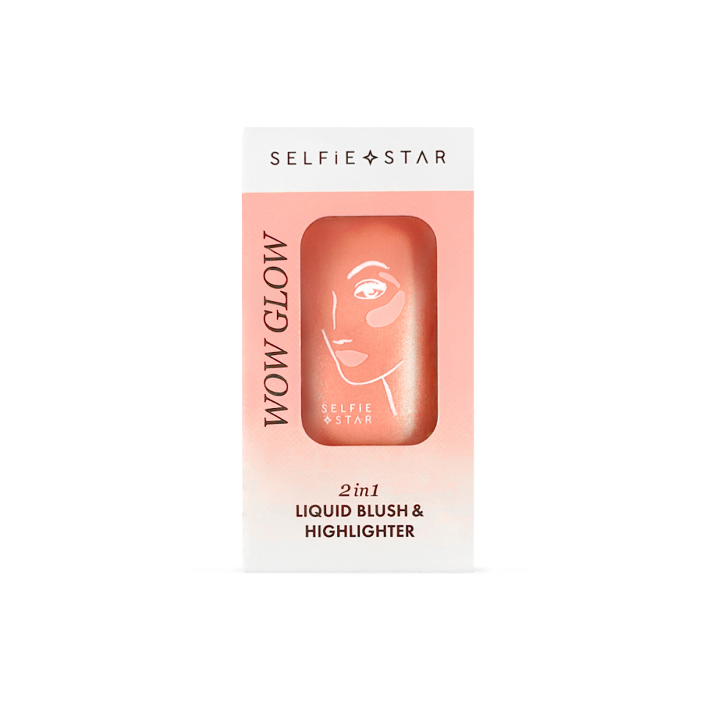 SELFIE STAR Жидкие румяна + хайлайтер для лица и тела БЛЕСК 2 in 1 Liquid Blush & Highlighter Wow Glow Glitz, 20 мл
