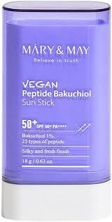 MARY&MAY Солнцезащитный стик с бакучиолом и пептидами Vegan Peptide Bakuchiol Sun Stick SPF50+ PA++