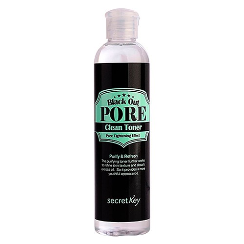 Secret Key Тонер с древесным углем для очищения и сужения пор - Black out pore clean toner, 250мл