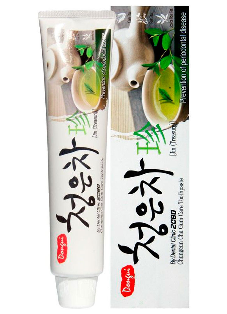KeraSys Паста зубная «восточный чай» - Dental clinic 2080 chungeun cha gum, 130г