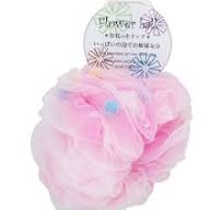 YOKOZUNA Мочалка для тела в форме шара Flower Ball (розовая, средняя жесткость)