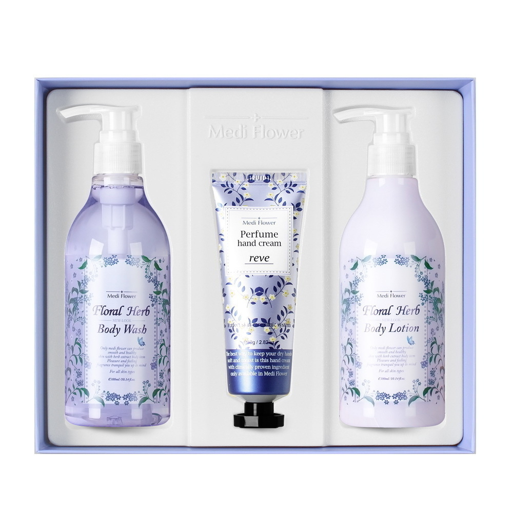 Medi Flower Набор парфюмированных средств для ухода за телом "Цветы и травы" - Body cleanser floral herb