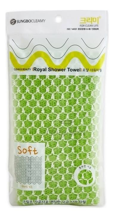 SUNG BO CLEAMY Мочалка для душа Wave Shower Towel, 1 шт (28 см х 95 см)