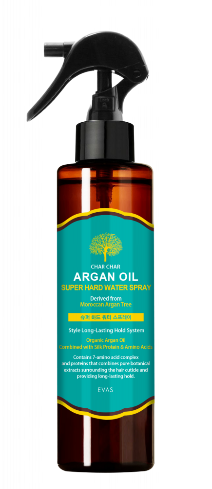 Char Char Спрей для укладки волос АРГАНОВОЕ МАСЛО Argan Oil Super Hard Water  Spray, 250 мл