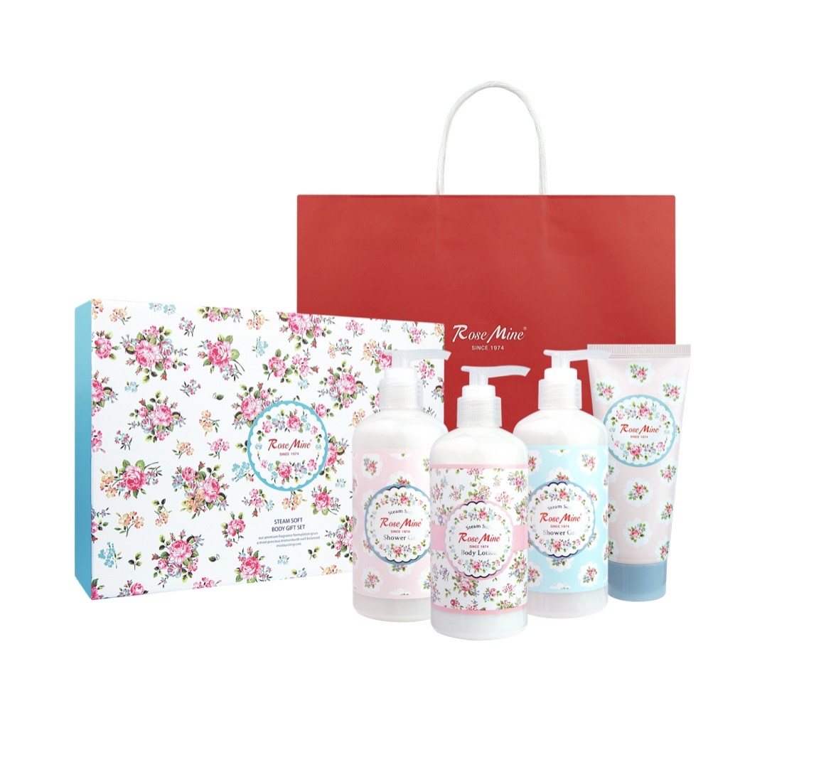 Rosemine Набор для ухода за телом АРОМАТ ЦВЕТУЩЕЙ РОЗЫ RoseMine Steam Soft Body Gift Set