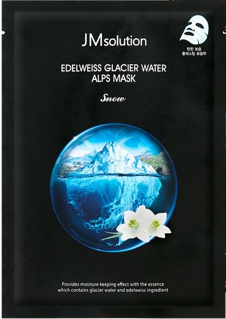 JMsolution Маска тканевая с эдельвейсом и ледниковыми водами альп - Edelweiss glacier, 30мл