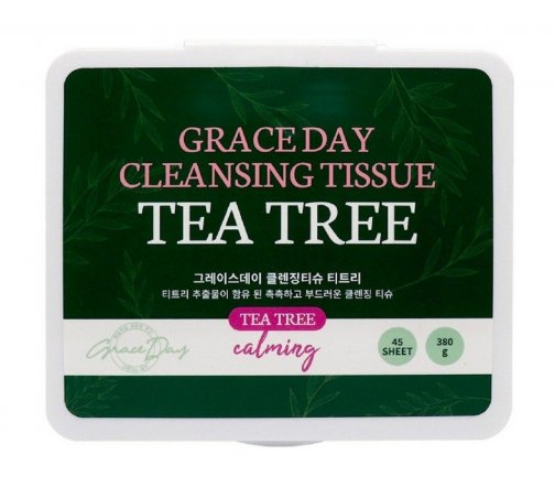 Grace day Салфетки для cнятия макияжа cleansing tissue tea tree, 45 шт