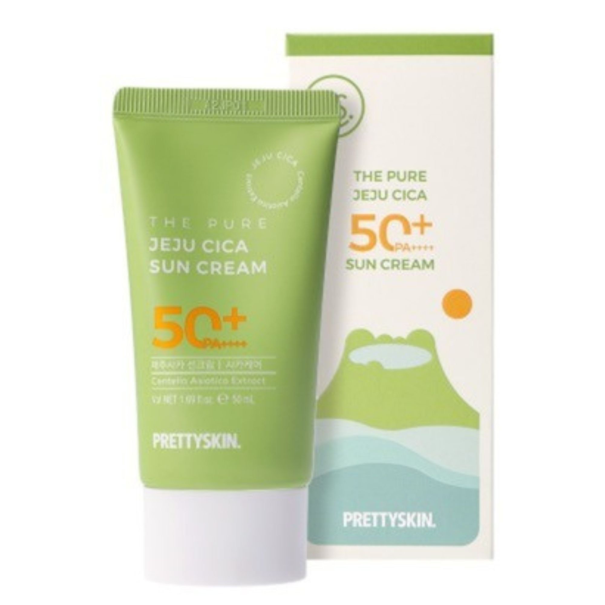 PrettySkin Крем солнцезащитный успокаивающий - The pure jeju cica sun cream SPF50+PA++++, 50мл