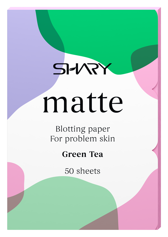 SHARY Салфетки для лица матирующие ЗЕЛЕНЫЙ ЧАЙ для проблемной кожи, 50 шт