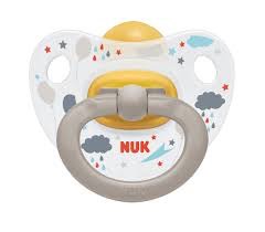 NUK Пустышка "HAPPY KIDS" латекс, размер 3 - Облака (в контейнере)