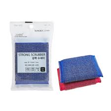 SUNGBO CLEAMY Губка для мытья посуды № 058 Strong Scrubber (13 см х 9 см х 1,5 см) из нержавеющей стали, 1 шт