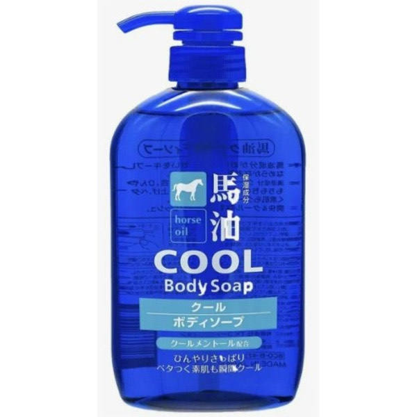 KUMANO COSMETICS Гель для душа для мужчин с лошадиным маслом и ароматом ментола Cool, 600 мл