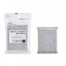 SUNGBO CLEAMY Губка-скраббер для мытья посуды № 042 Bright Scrubber S (13 см х 9 см х 1,5 см), мягкая, 1 шт