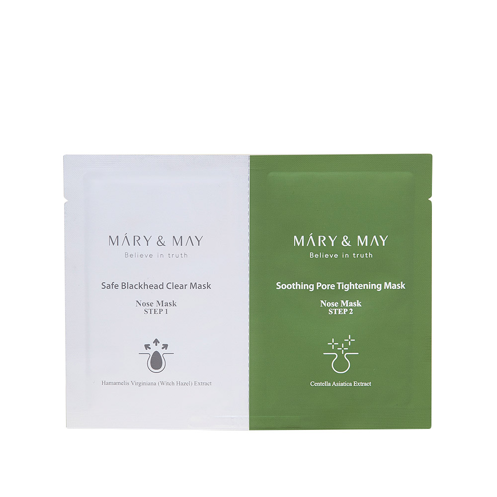 MARY&MAY Маска от черных точек Daily Safe Black Head Clear Nose Mask (2*3,5г)