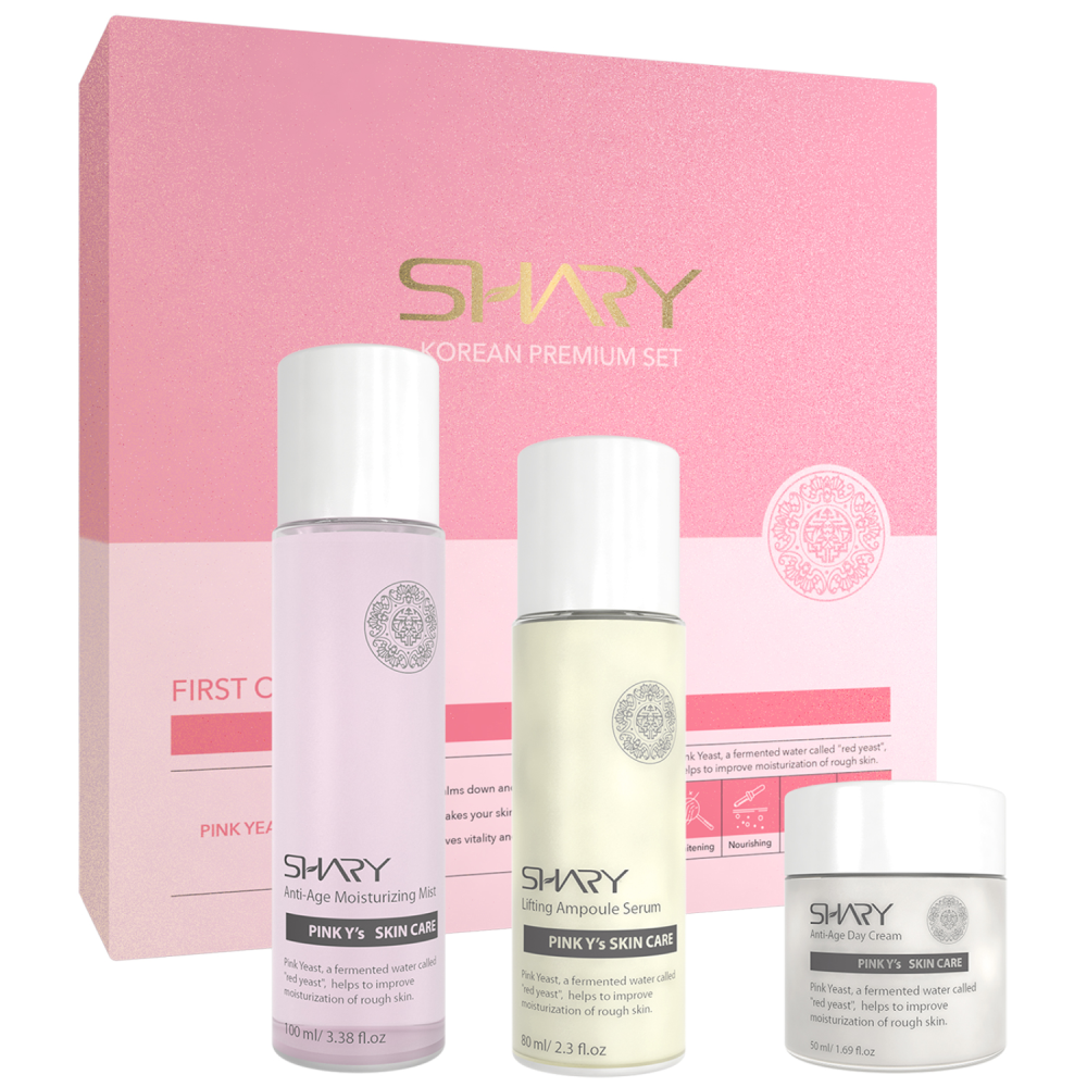 SHARY Набор средств для лица подарочный KOREAN PREMIUM SET (мист, сыворотка, крем), 100 мл/80 мл/50 мл