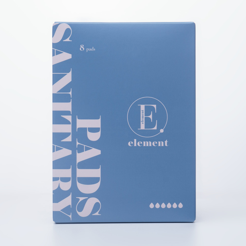 ELEMENT Прокладки женские ночные ультрамягкие SUPER Overnight Sanitary Pads, 8 шт