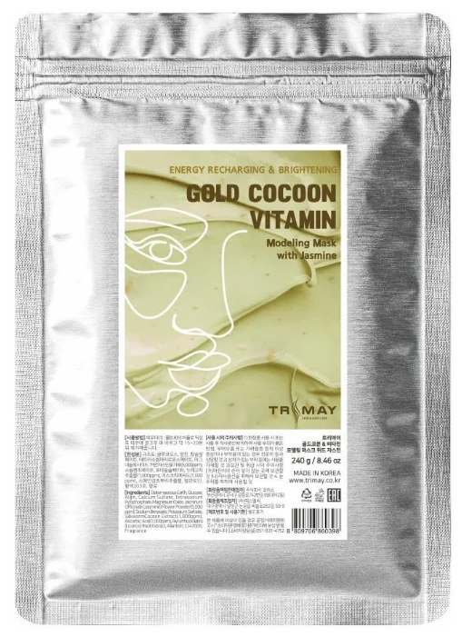 Trimay Альгинатная маска с коконом золотого шелкопряда и витаминами Gold Cocoon & Vitamin Modeling M