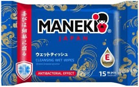 Maneki Салфетки влажные антибактериальные Морская свежесть Ocean, 15 шт.