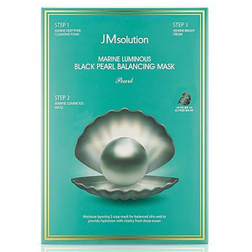 JMsolution Маска Набор трёхшаговый с черным жемчугом - Luminous black pearl balancing mask, 33мл