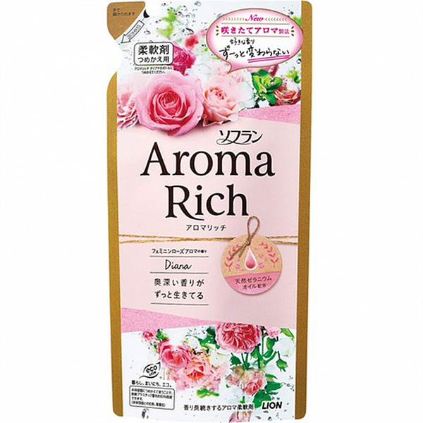 LION Кондиционер для белья длительного действия Aroma Rich Diana, 400 мл