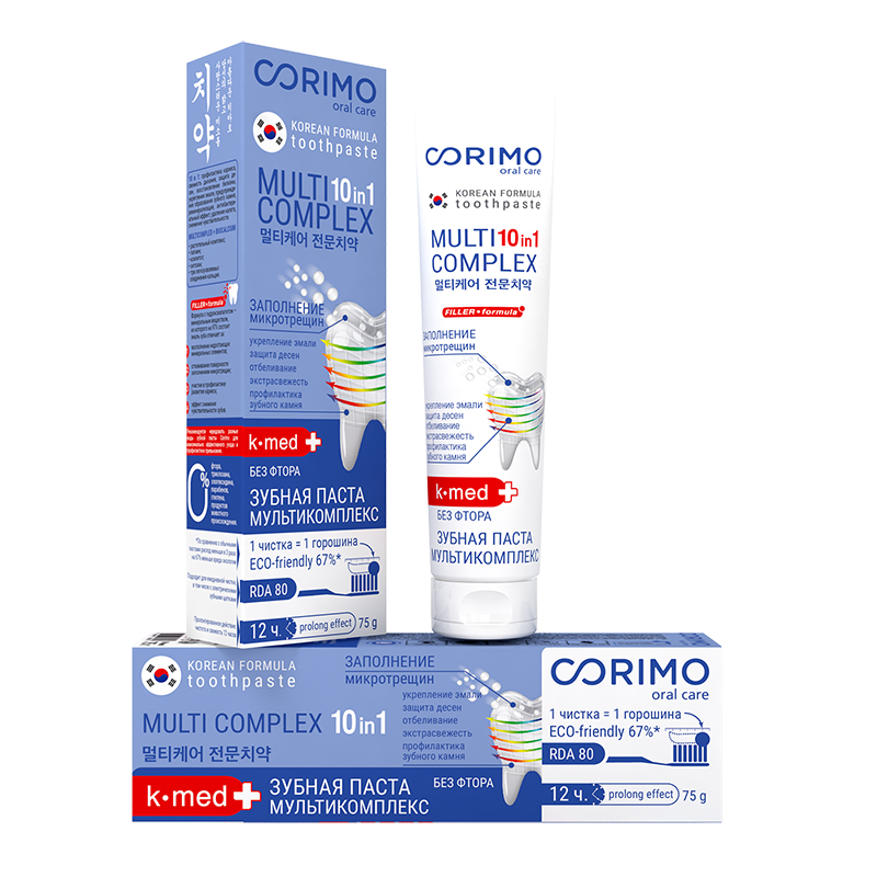 CORIMO Зубная паста профилактическая 10 в 1 МУЛЬТИКОМПЛЕКС, 75 г
