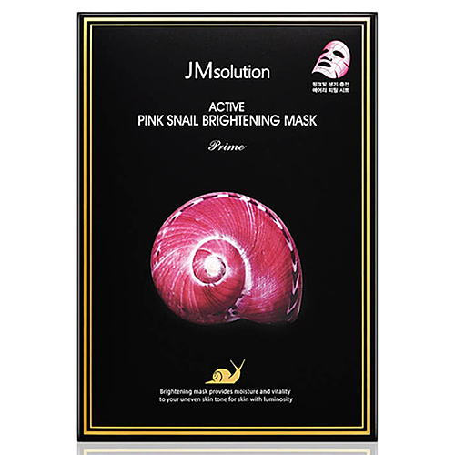 JMsolution Маска тканевая ультратонкая с муцином улитки - Active pink snail brightening mask prime, 30мл