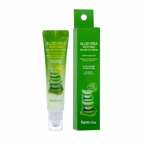 FARMSTAY ALOE VERA SOOTHING ROLLING EYE SERUM Успокаивающая сыворотка для кожи вокруг глаз